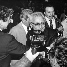 Guillermo Cano junto a Luis Carlos Galán en el Hotel Tequendama.