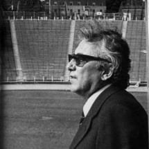 Don Guillermo Cano en el estadio del F. C. Barcelona, equipo del que fue siempre hincha